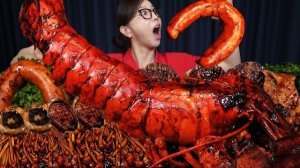 АСМР ЕДА КОРЕЯ | МУКБАНГ | МОРЕПРОДУКТЫ С ГРИБНЫМ СОУСОМ | ГИГАНТСКОЙ ЛОБСТЕР