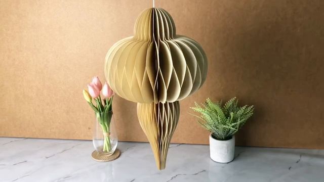 Декоративное подвесное украшение ФОНАРИК 'САНСЕР', бумага, кремовый, 40 см, AWR415720