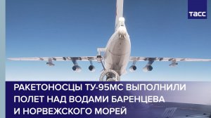Ракетоносцы Ту-95МС выполнили полет над водами Баренцева и Норвежского морей