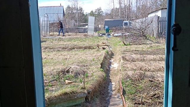 Старая дача , часть 5, ставим теплицу.