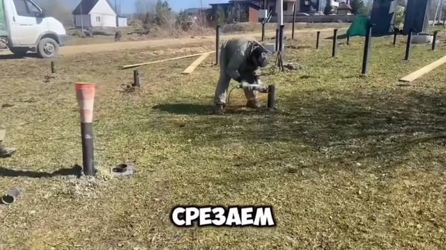 Монтаж винтовых свай.