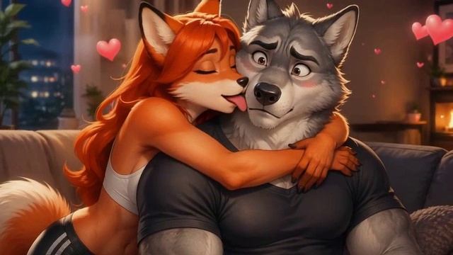 Girl Fox And Male Wolf Love!