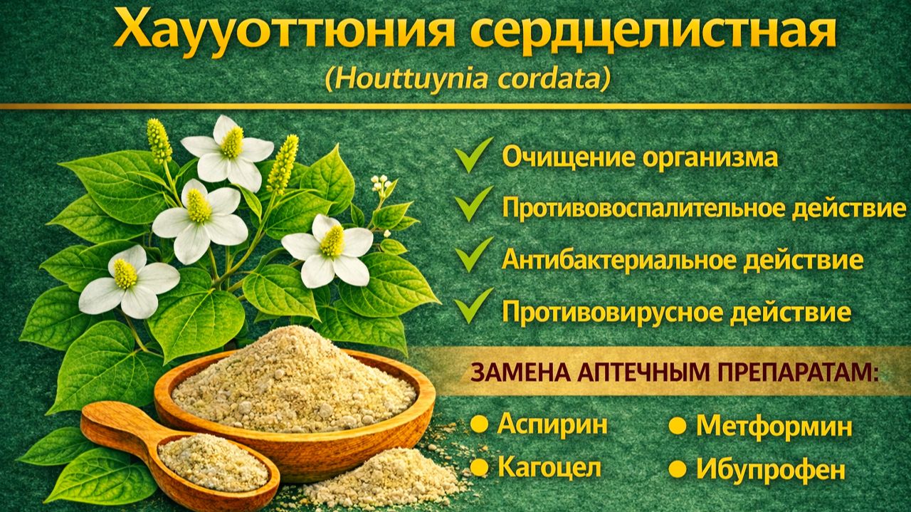 Хауюттюния сердцелистная Houttuynia cordata - порошок