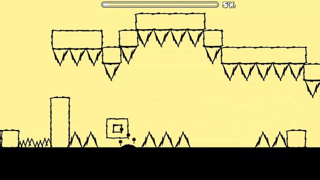 Прохожу нарисованный в тетради уровень Jumper в Geometry Dash  .