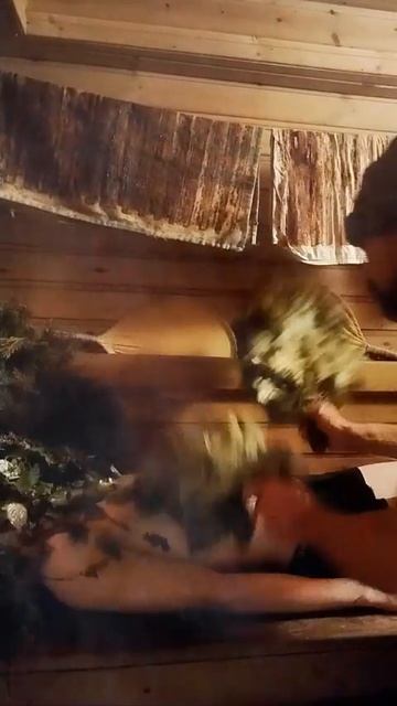 Парение вениками в бане