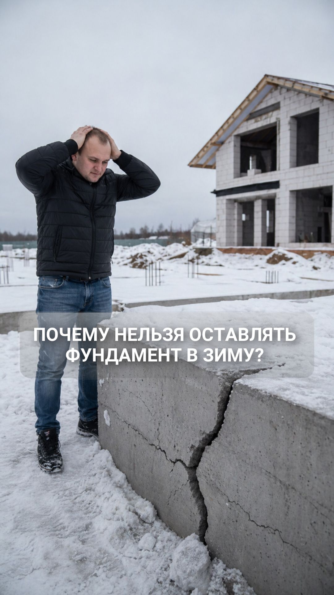 Почему нельзя оставлять фундамент в зиму?