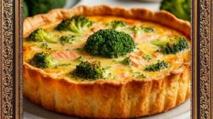Киш с рыбой и брокколи