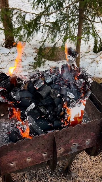 Коробка чистый уголь, процесс разогрева.