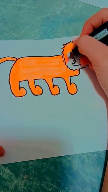 Easy Drawing. 🦁#shortsart💞 Как из 55555 нарисовать льва👌