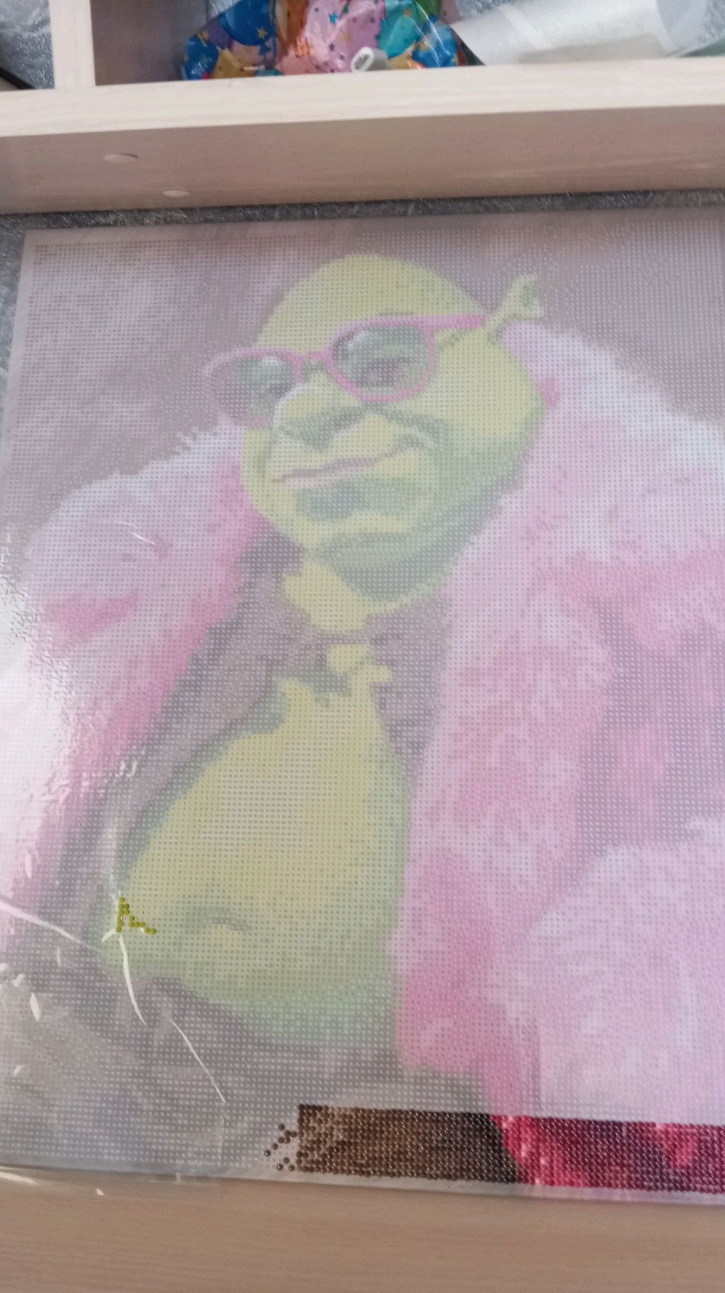 сборка алмазной мозаики со шреком