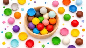 Изучаем Цвета с помощью шариков Монтессори. Сортировка по Цветам для самых маленьких