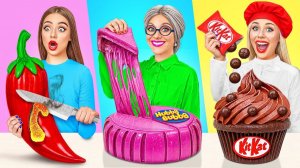Кулинарный Челлендж# Я против Бабушки # Сумасшедшие Кулинарные Идеи от Jelly DO Challenge