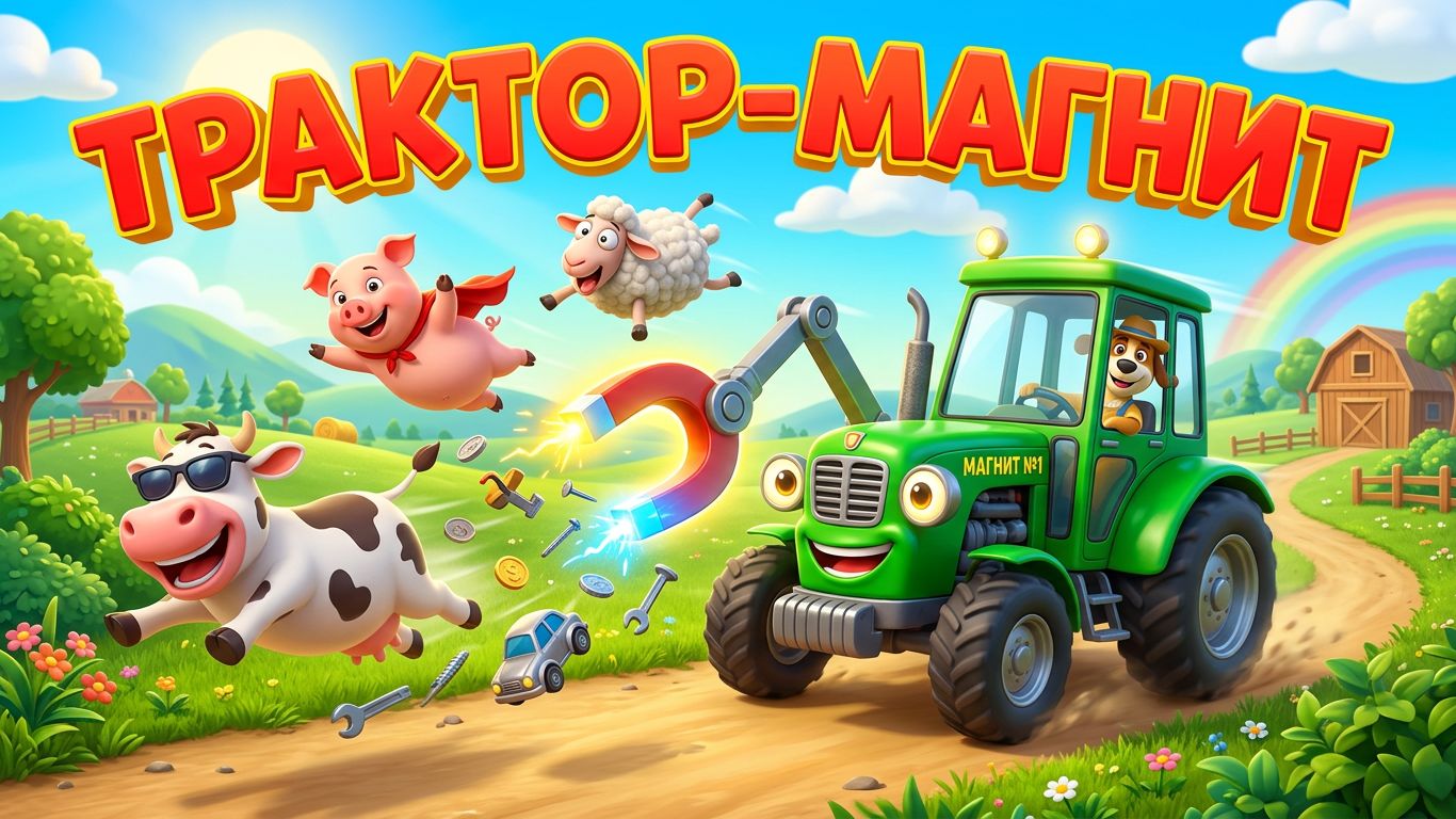 Синий трактор-МАГНИТ 🧲🚜 | Мультфильм для детей про силу притяжения и весёлые приключения