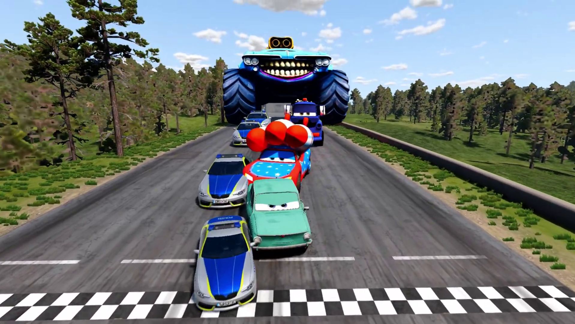 МАШИНКИ МОЛНИЯ МАКВИН И ПОЛИЦИЯ ПРОТИВ ВЕНОМ МАКА 😱 КТО ПОБЕДИТ В BeamNG Drive? #1 🔥