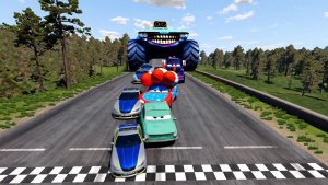 МАШИНКИ МОЛНИЯ МАКВИН И ПОЛИЦИЯ ПРОТИВ ВЕНОМ МАКА 😱 КТО ПОБЕДИТ В BeamNG Drive? #1 🔥
