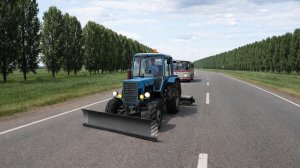 Уборка на тракторе МТЗ-82П - Motor Depot