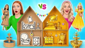 Строим Удивительный Кукольный Домик Дорогой vs Дешевый Челлендж # Смешные Моменты от Jelly DO