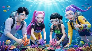 Посадка кораллов с Джину 🌊🐠 [KPop Demon Hunters]