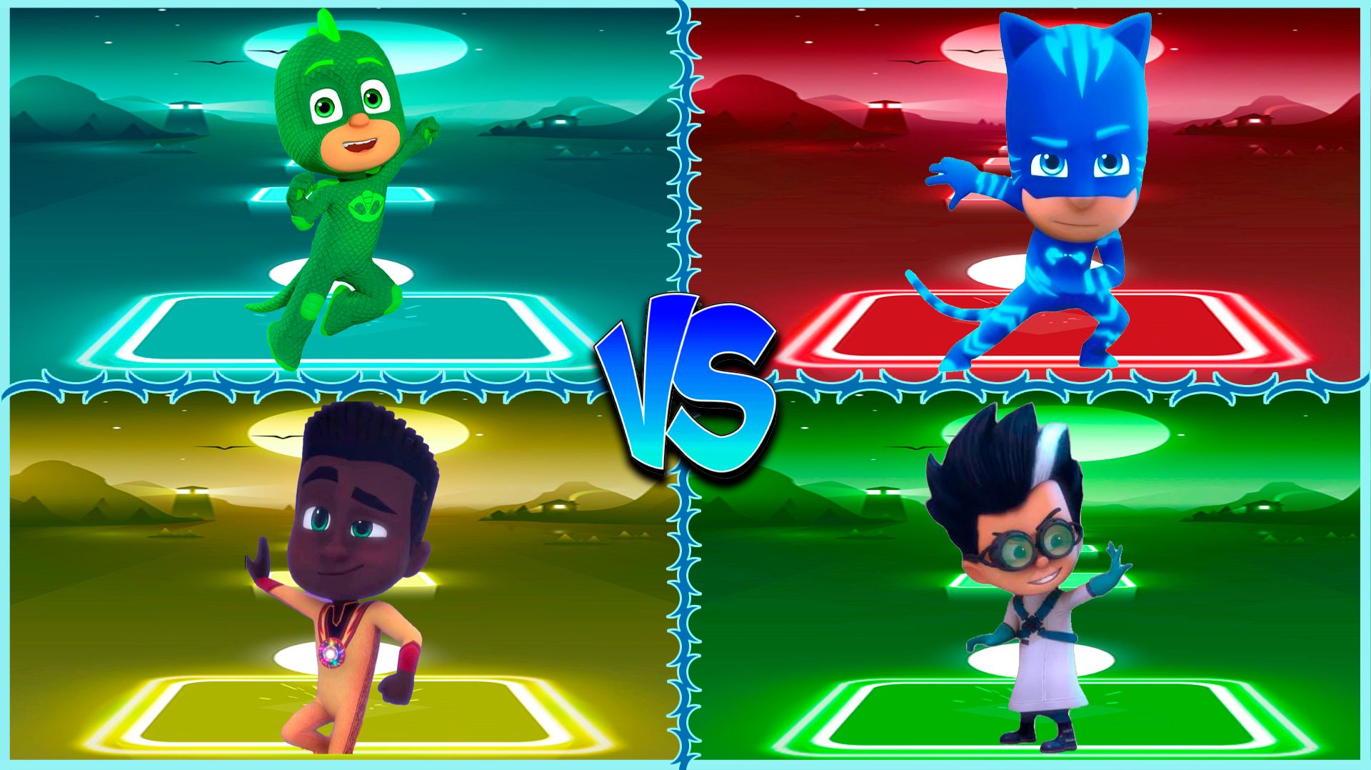 ⚡️ Герои в масках Coffin Dance ⚡️ в Tiles Hop lvl 37 - Мультик PJ Masks