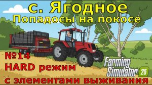 Farming Simulator 25. 4К. с. Ягодное HARD №14. Попадосы на покосе.