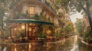 𝐂𝐨𝐳𝐲 𝐑𝐚𝐢𝐧𝐲 𝐏𝐚𝐫𝐢𝐬 𝐂𝐚𝐟𝐞́ ☕ French Jazz Music & Relaxing Coffee Shop Ambience