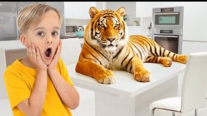 Приключения с дикими животными дома | Дети учат названия животных