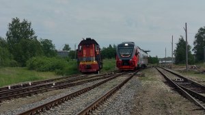 Рельсовый автобус Ра3-086 Орлан на станции Переславль