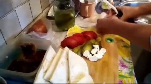 Вкусная Пита с начинкой. Средиземноморское блюдо.