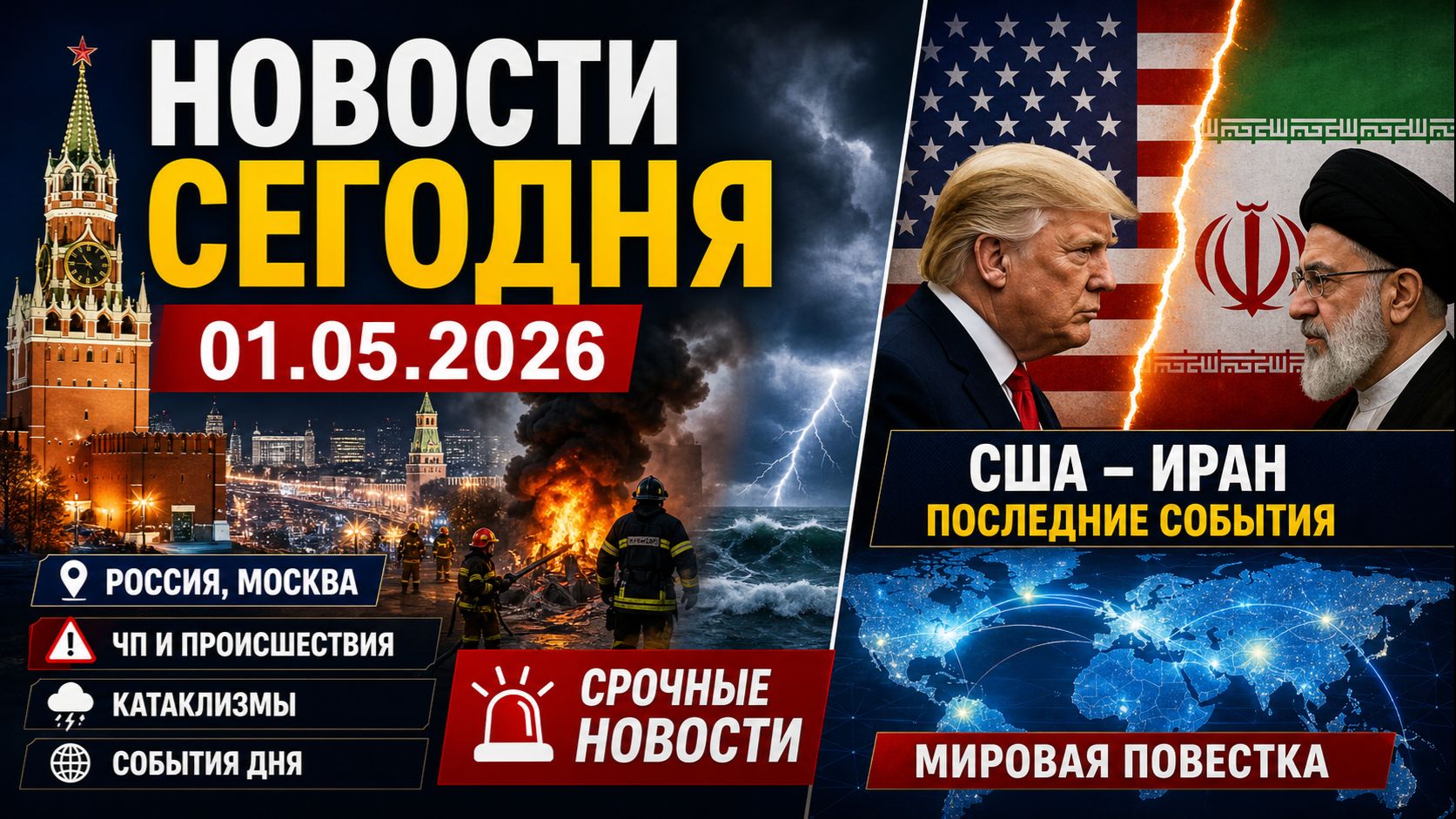 НОВОСТИ СЕГОДНЯ_ 01.05.2026 - Россия, Москва, ЧП, Катаклизмы, События Дня, США_ Иран