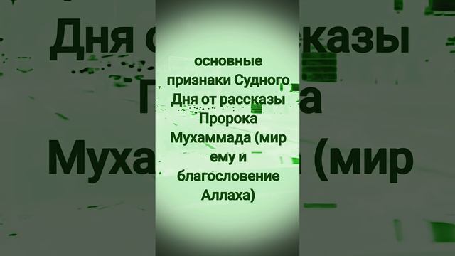 #основные признаки Судного Дня от рассказы Пророка Мухаммада(мир ему и благословение Аллаха# #sho