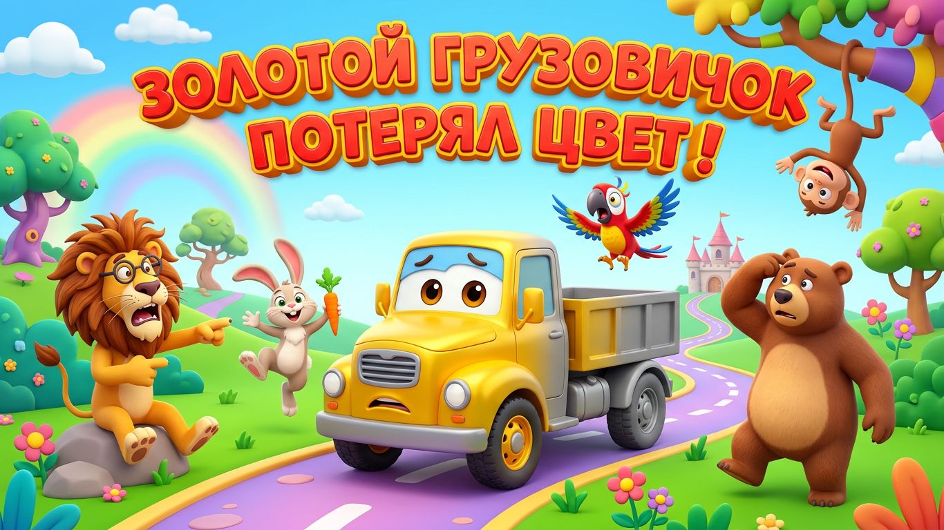 Золотой грузовичок, который потерял цвет 🎨🚚 Волшебная история про краски | Мультик для детей