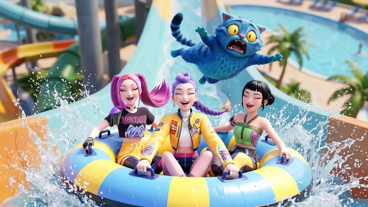 Развлечения в аквапарке с Дерпи Тайгером 🌊🐯 [KPop Demon Hunters]