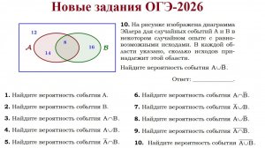 ОГЭ. Теория вероятности. Диаграммы Эйлера