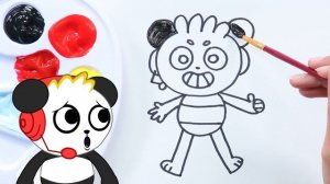 Combo Panda is MAD AT ME!_ How To Draw Ryan’s World Friends!!