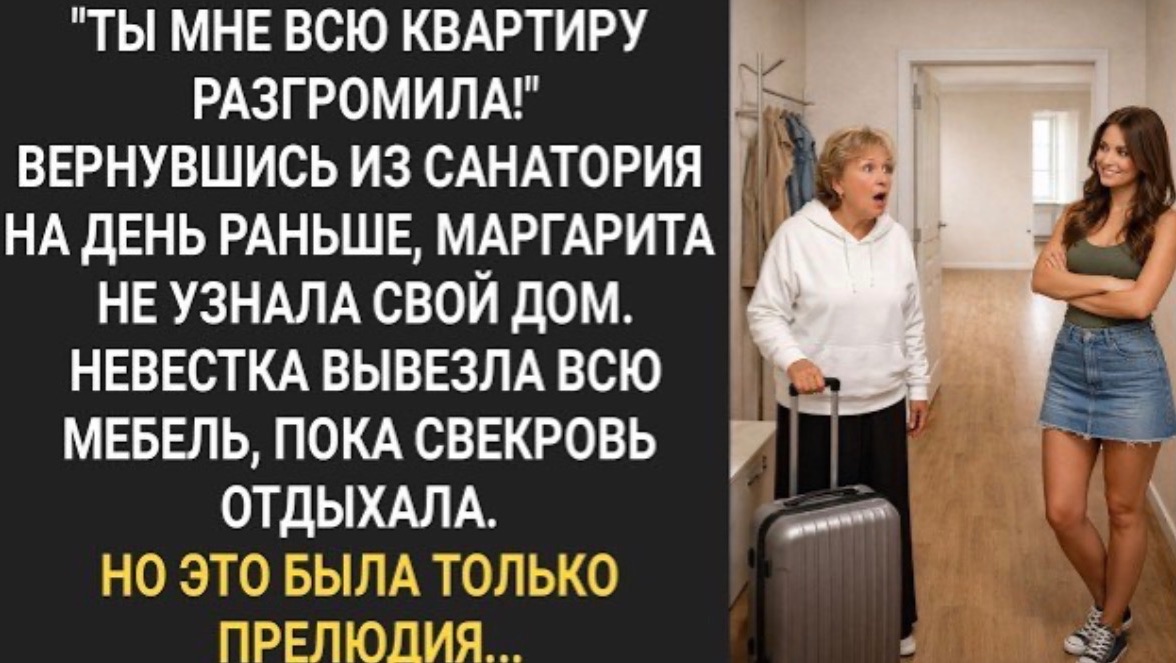 Вернувшись из санатория, Маргарита не узнала свою квартиру. Невестка вывезла всю мебель!