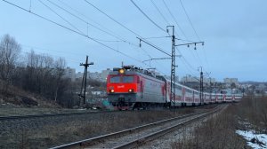 ЭП1-008, поезд № 012А Санкт-Петербург – Мурманск. Перегон Кола - Мурманск. 30.04.26, 21:10