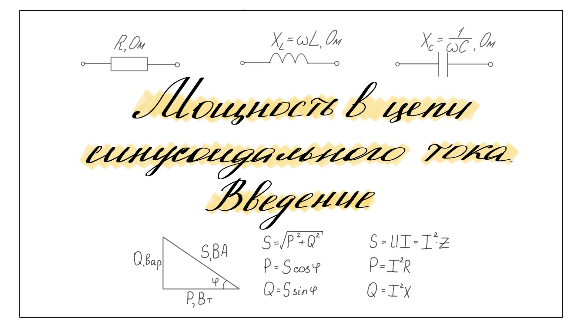 Мощность в цепи синусоидального тока. Введение