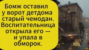 Бомж оставил у ворот детдома старый чемодан. Воспитательница открыла его  и упала в обморок.