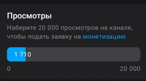 До монетезации осталось 18390 просмотра