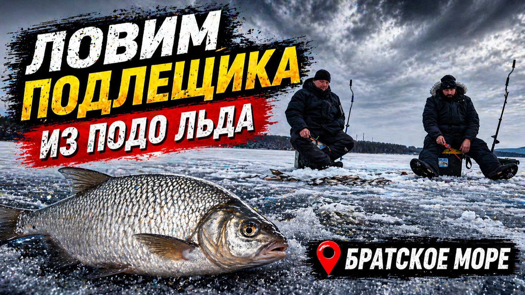 Ловля подлещика со льда весной | Апрель | Братское море (Дунайский залив) | Ловля на ИГРУ