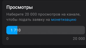 До монетезации осталось 18390 просмотров