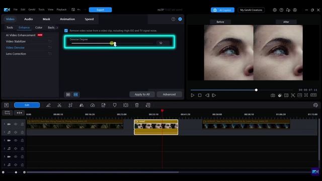 Основы 52 Удаление видео шума в Cyberlink PowerDirector 24
