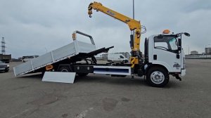 Работа ISUZU 4в1 - гидравлики и крана ИСУЗУ белый -автокран тросовый 4 тонн -борта алюминий съемные