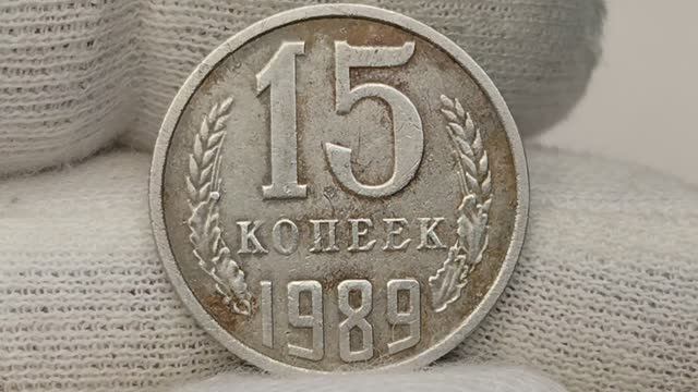 15 копеек 1989 года. СССР. Цена стоимость монеты разновидности