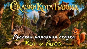 СКАЗКИ КОТА БАЮНА. Русская народная сказка «Кот и Лиса»  #сказки #детям