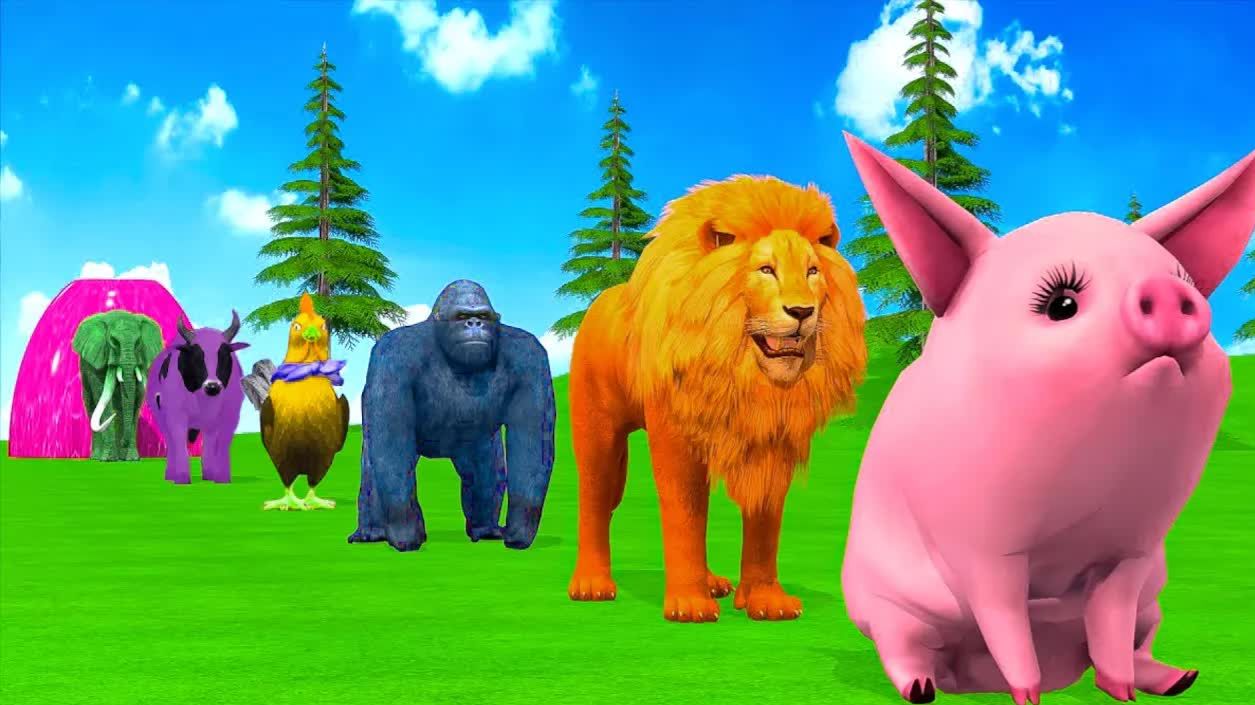 Длинная Горка 3Д: Веселые Животные (Слон, Тигр, Бегемот) Игра