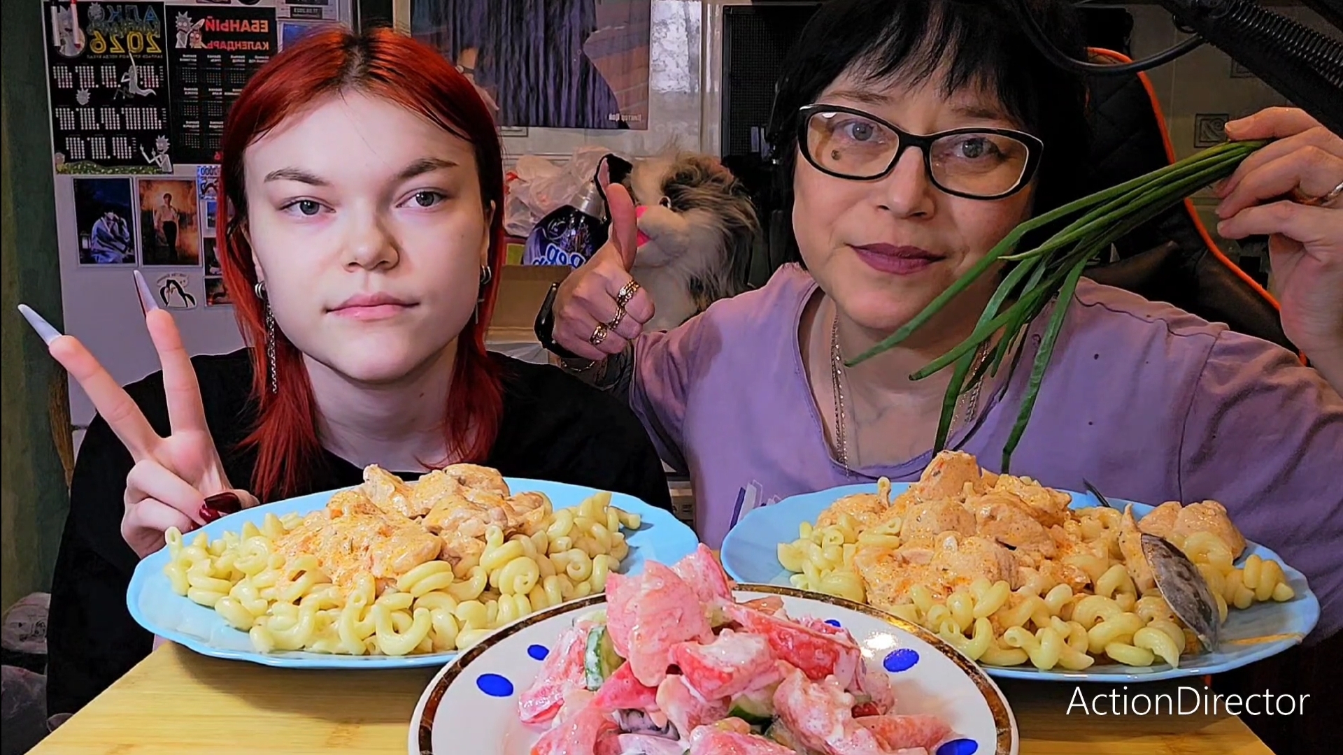Мукбанг | Мясо в сливочно-томатном соусе с макаронами | Обжор Асмр