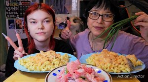 Мукбанг | Мясо в сливочно-томатном соусе с макаронами | Обжор Асмр