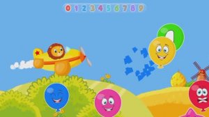 Детский развивающий мультфильм: лопаем шарики, считаем.
