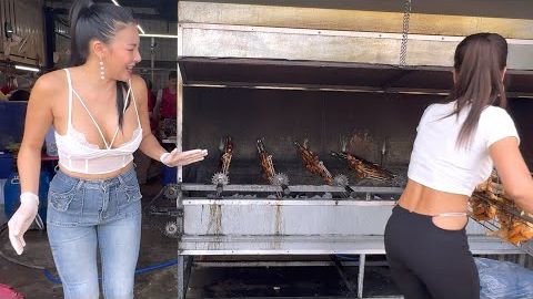 Знаменитая тайская лапша «Леди Пуй Роти» и курица «Пресе» в Паттайе — тайская уличная еда